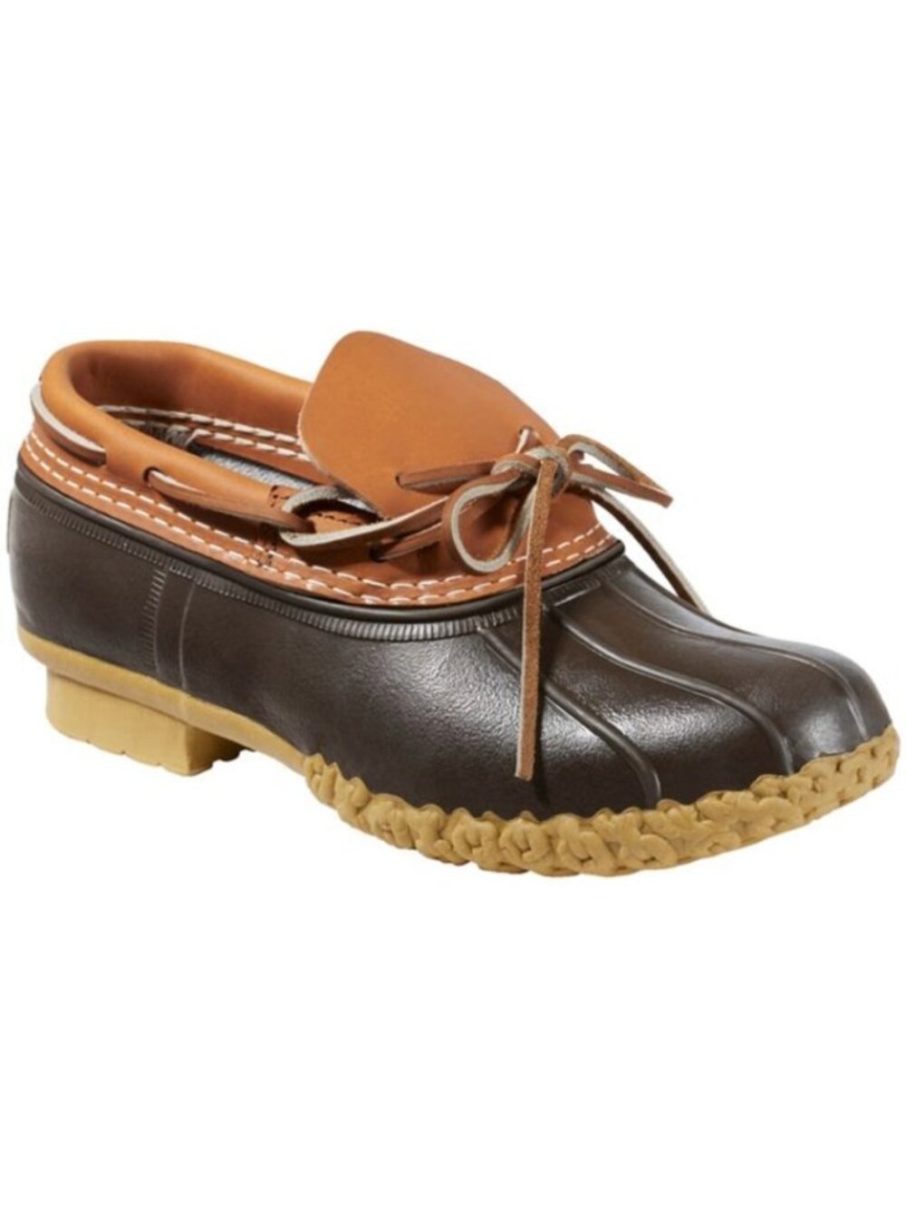 💖 Vintage 70s LL Bean Brown Leather Duck Shoes Rubber Mocs‎ Gorp Heritage